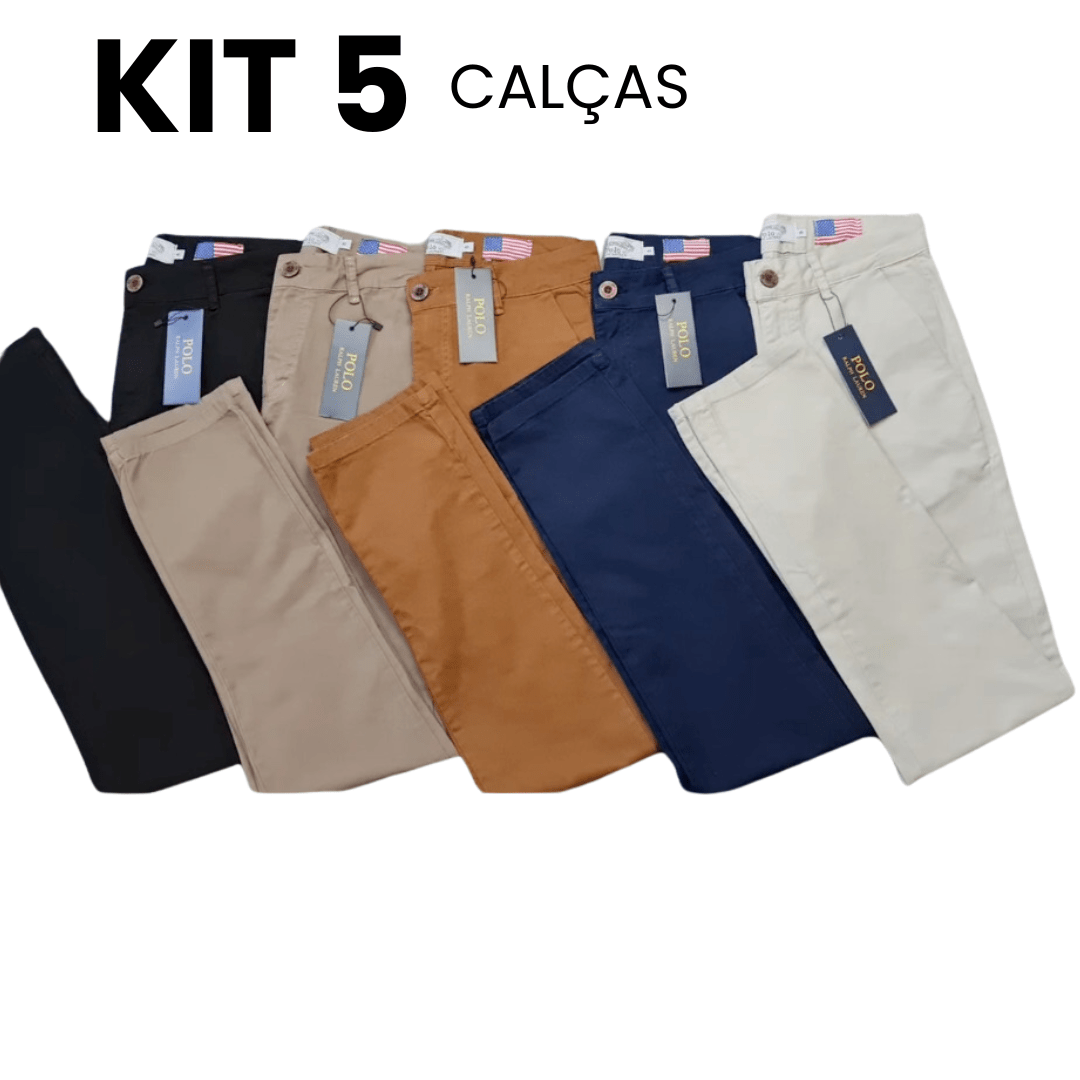 Kit 5 Calças Casuais- Cores Mistas - Loja Bubkids
