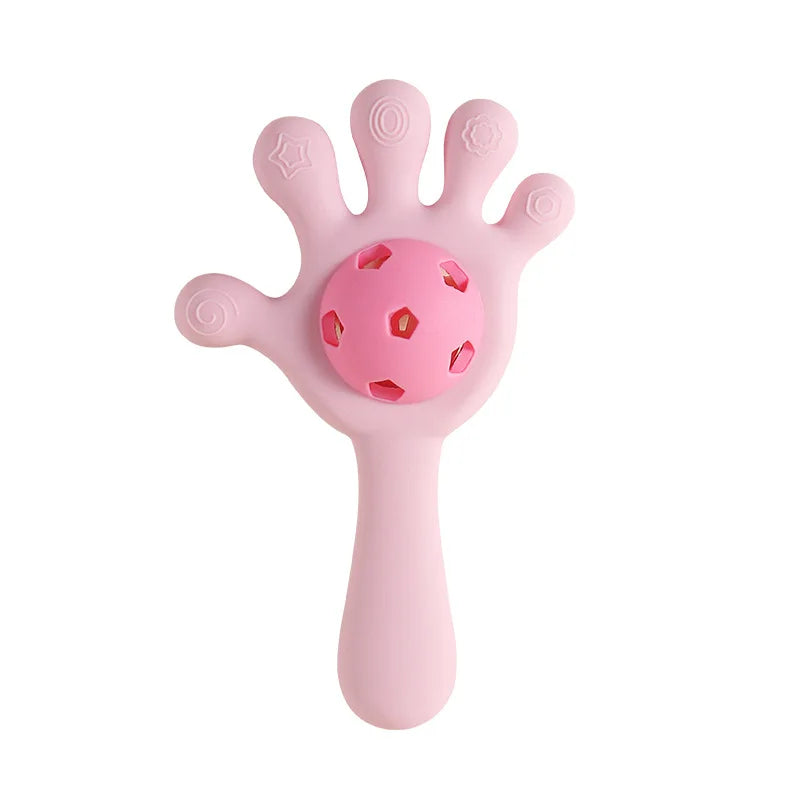 Chocalho Mordedor Bebê Mãozinha Silicone