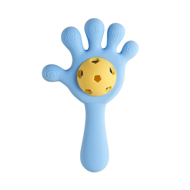 Chocalho Mordedor Bebê Mãozinha Silicone
