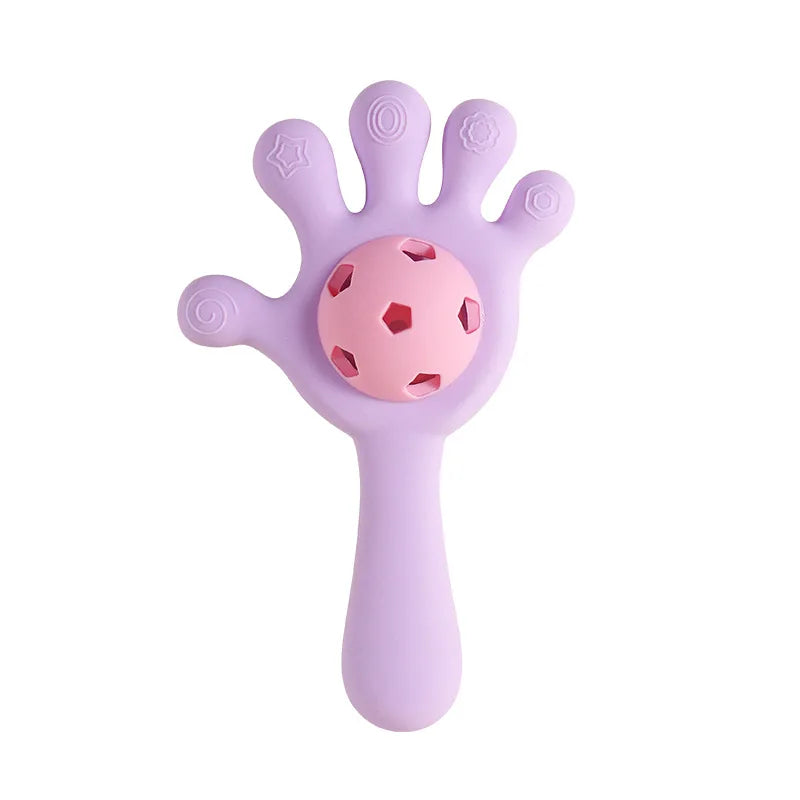Chocalho Mordedor Bebê Mãozinha Silicone